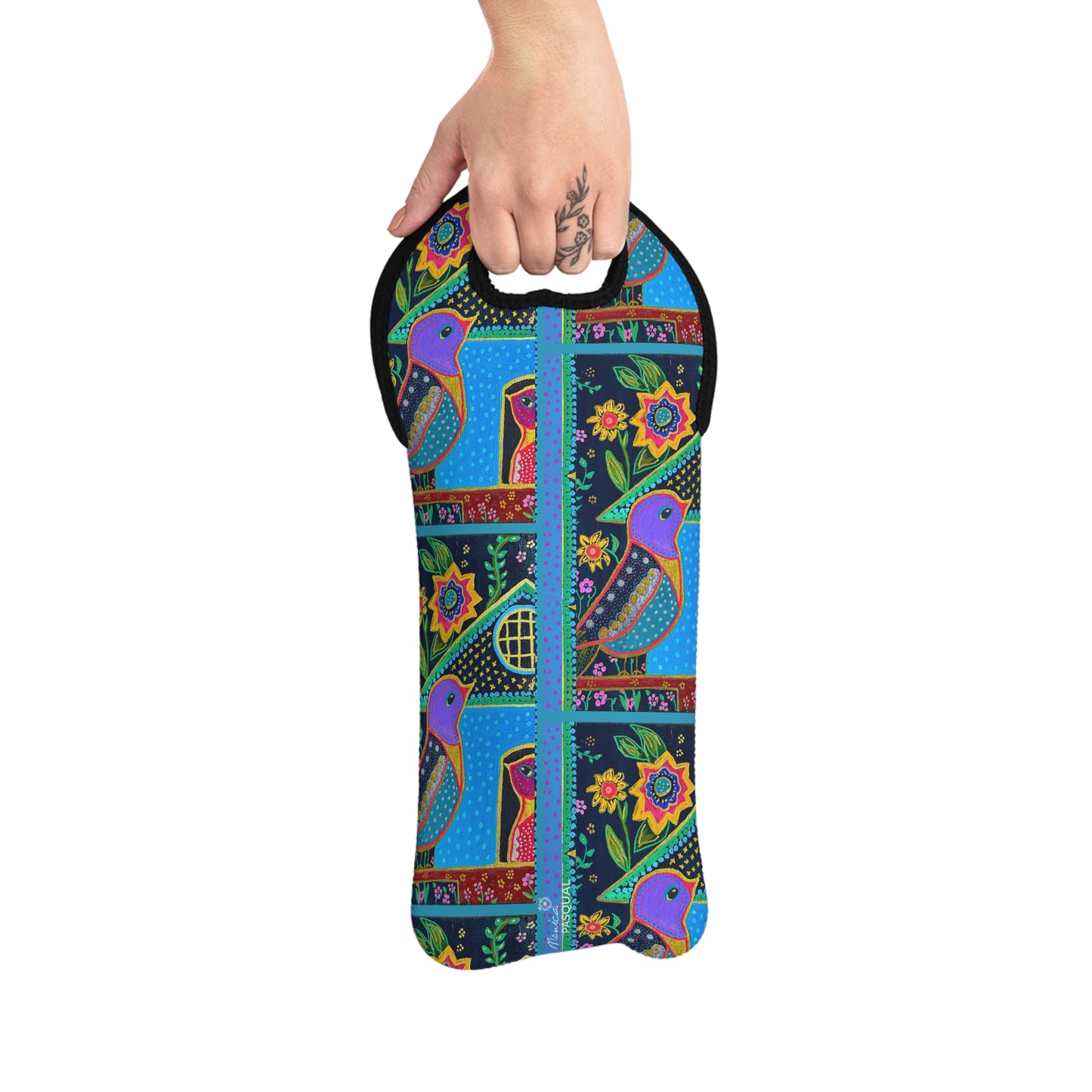 Neoprene Wine Tote - Bird House