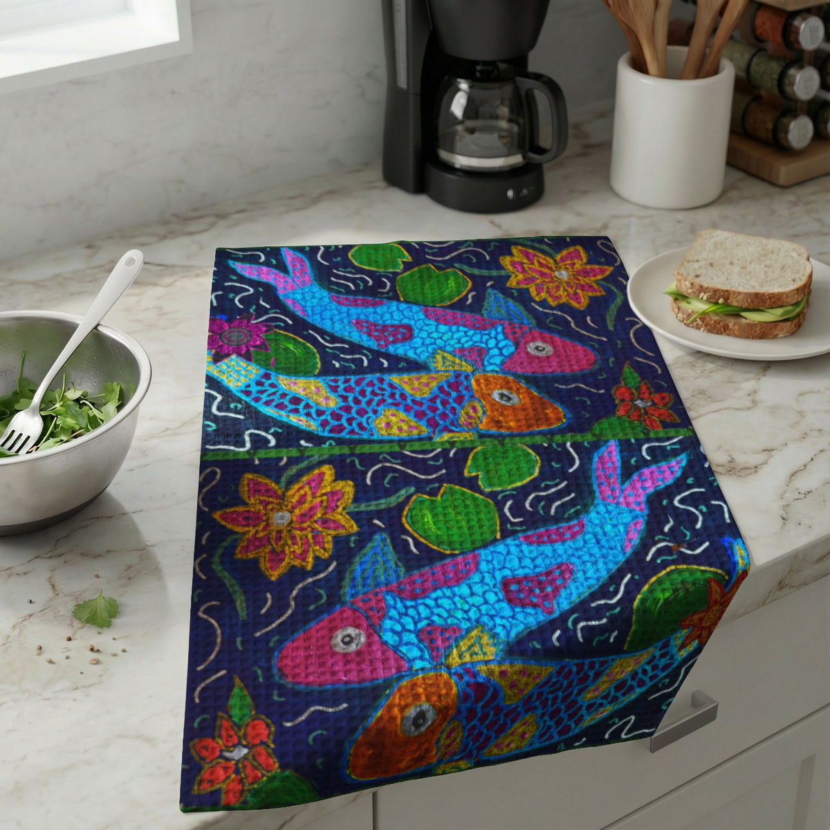 Kitchen Hand Towel - Moonlight Pond