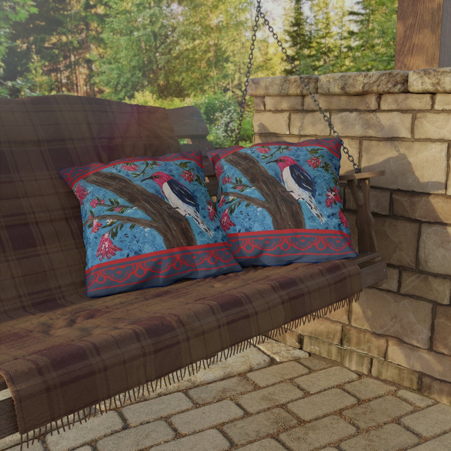 Outdoor Pillows - Red-Headed Woodpecker