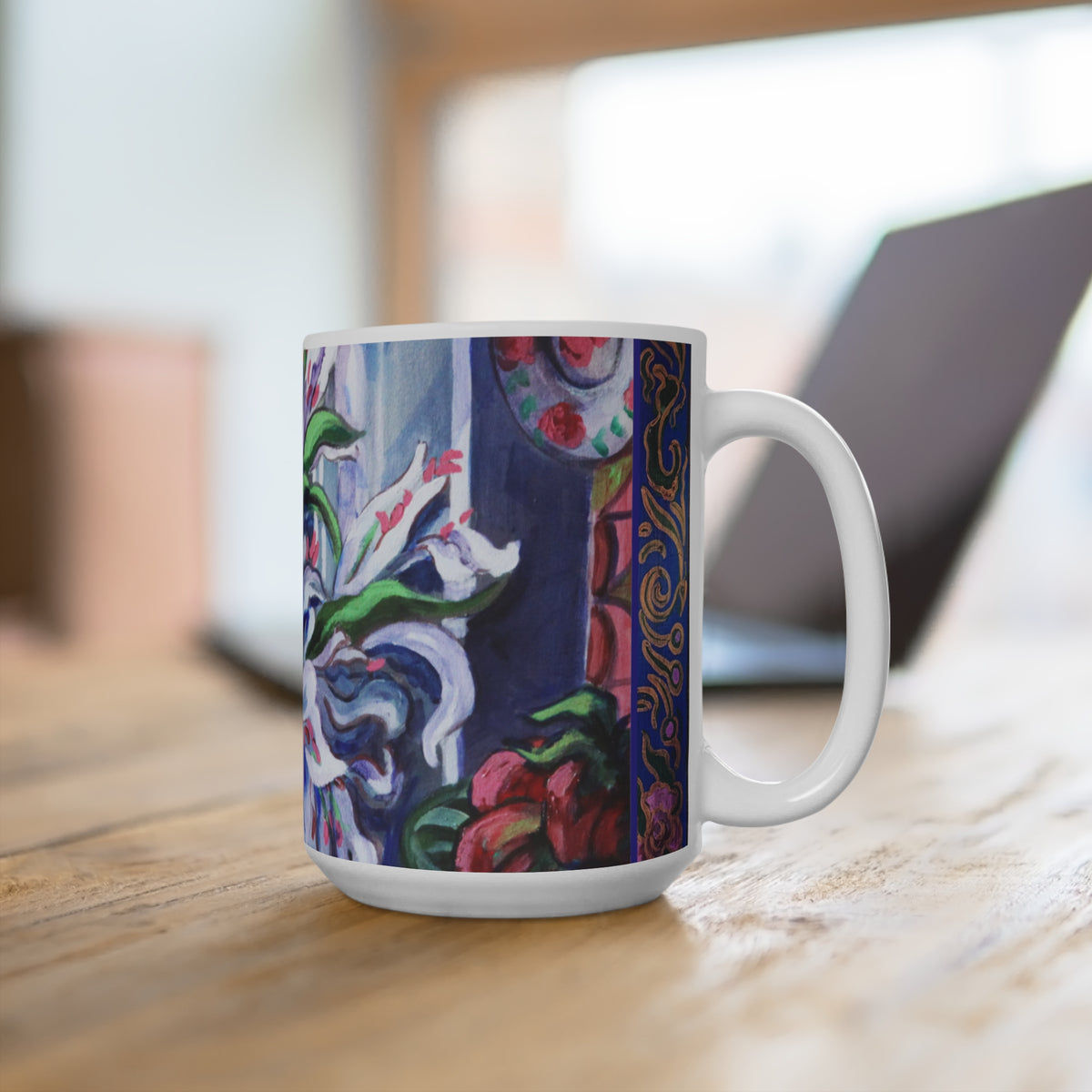 Ceramic Mug - White Magnolias