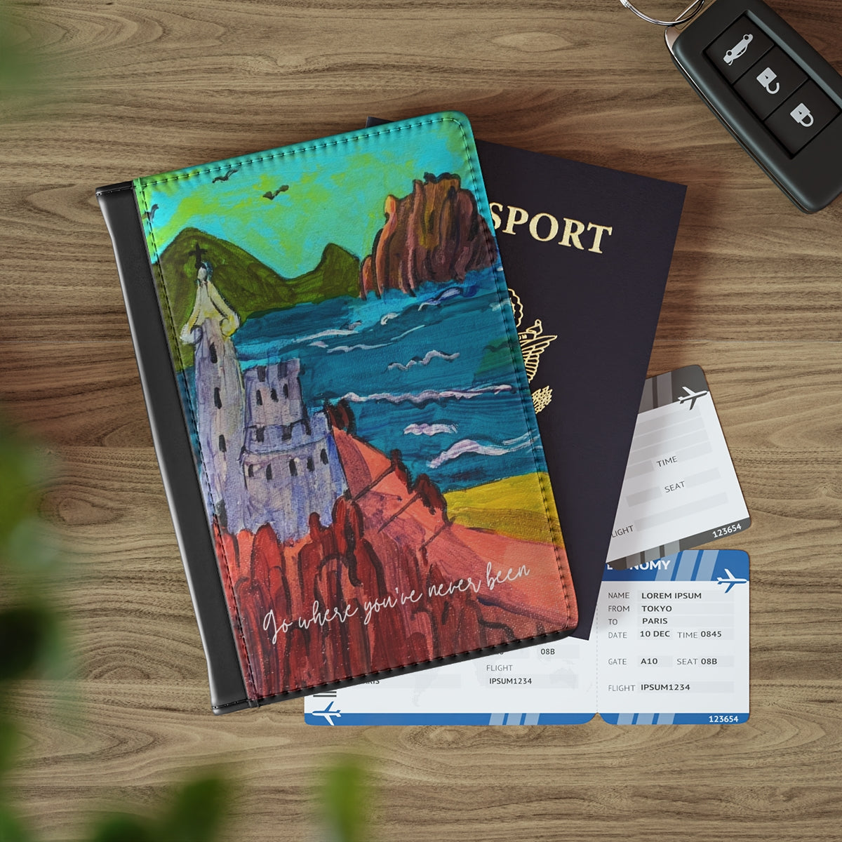 Passport Cover -"Go Where You've Never Been"
