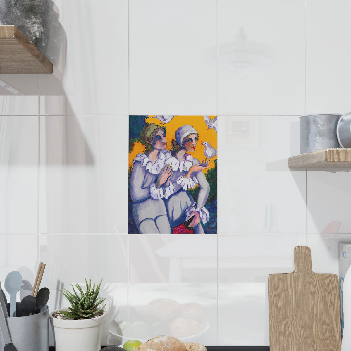 Ceramic Art Tile - Message of the Doves