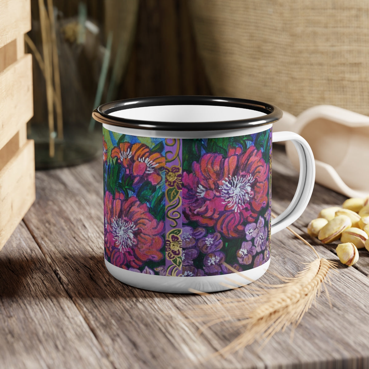 Enamel Camp Cup "The Garden"