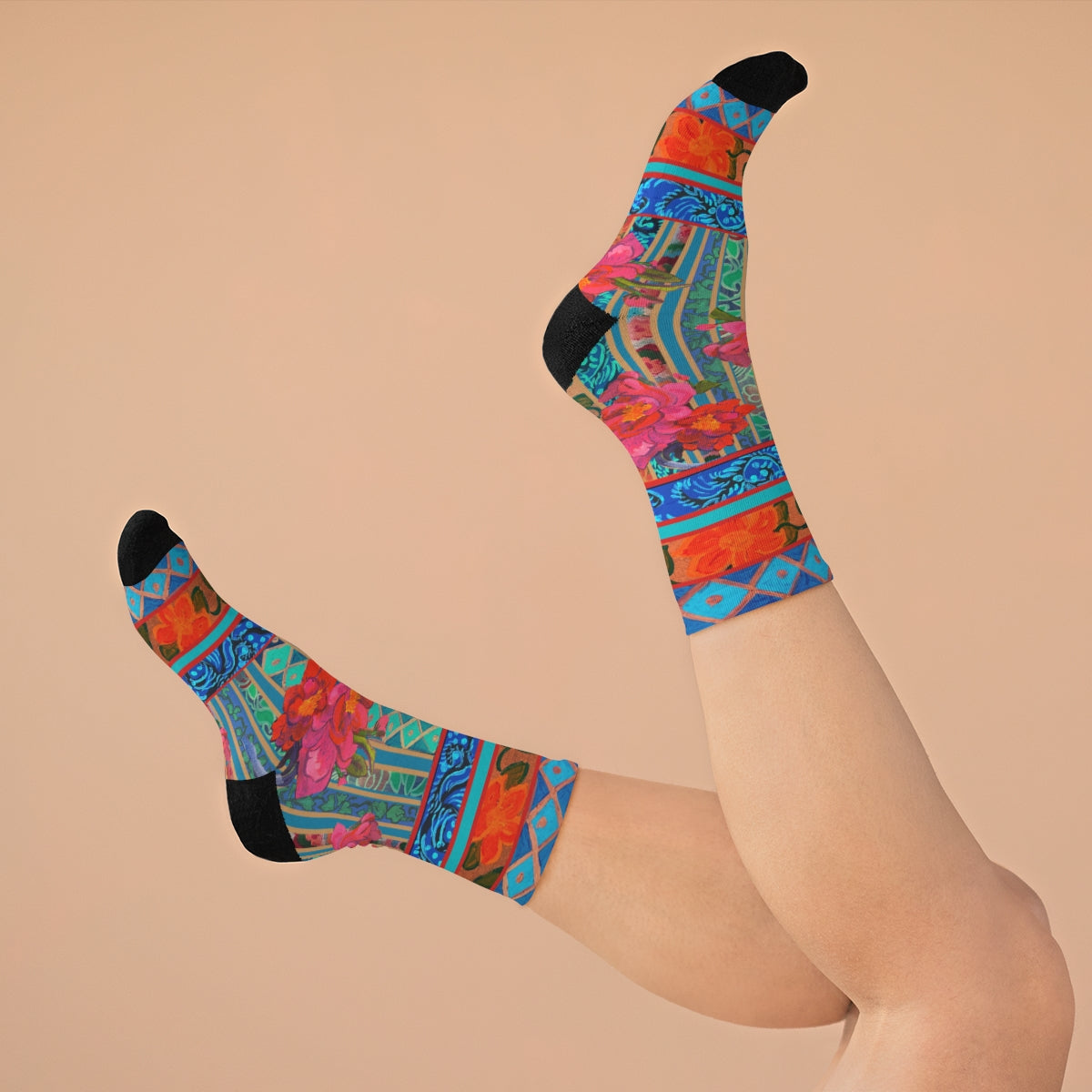 Eco-Friendly Socks - "Pink and Turqoise"
