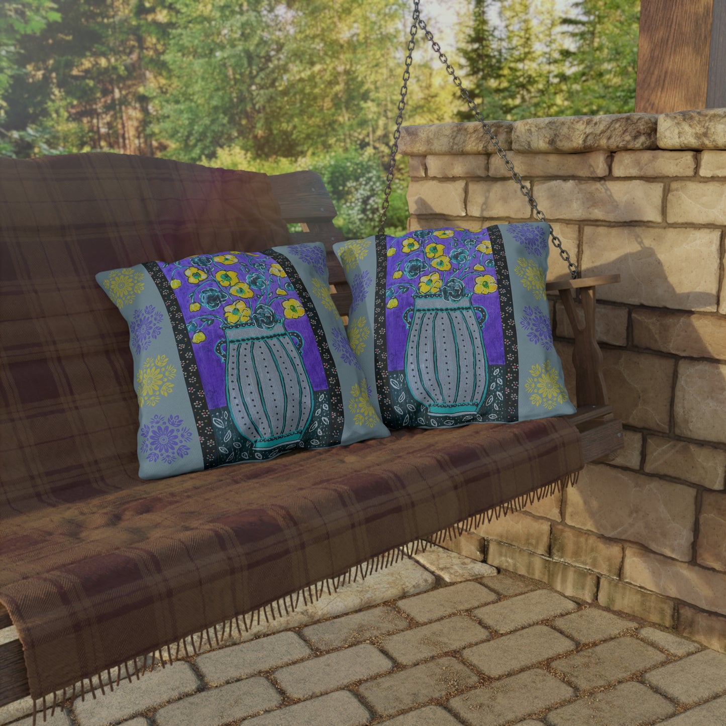 Outdoor Pillows - Lavender Vase