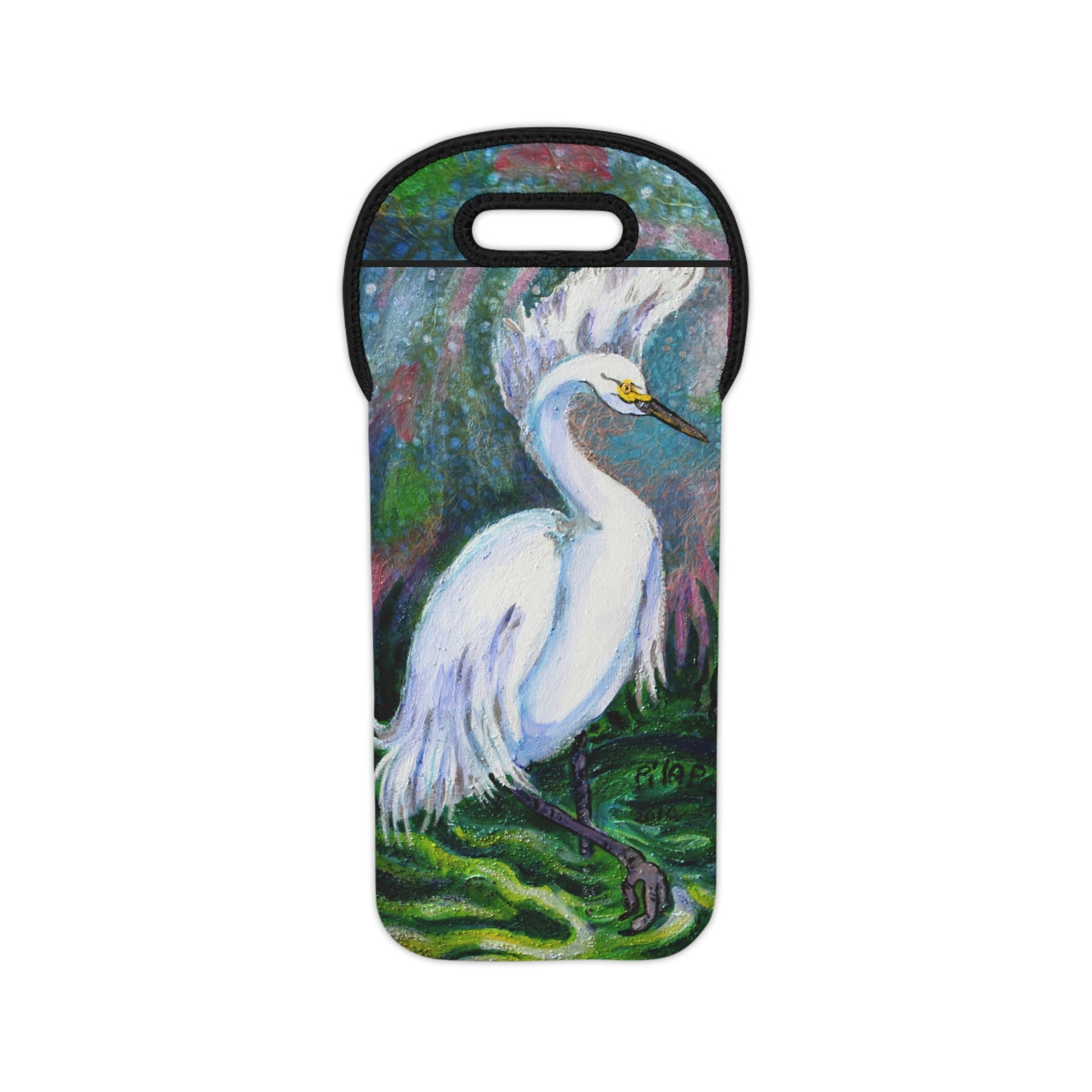 Neoprene Wine Tote. - White Egret