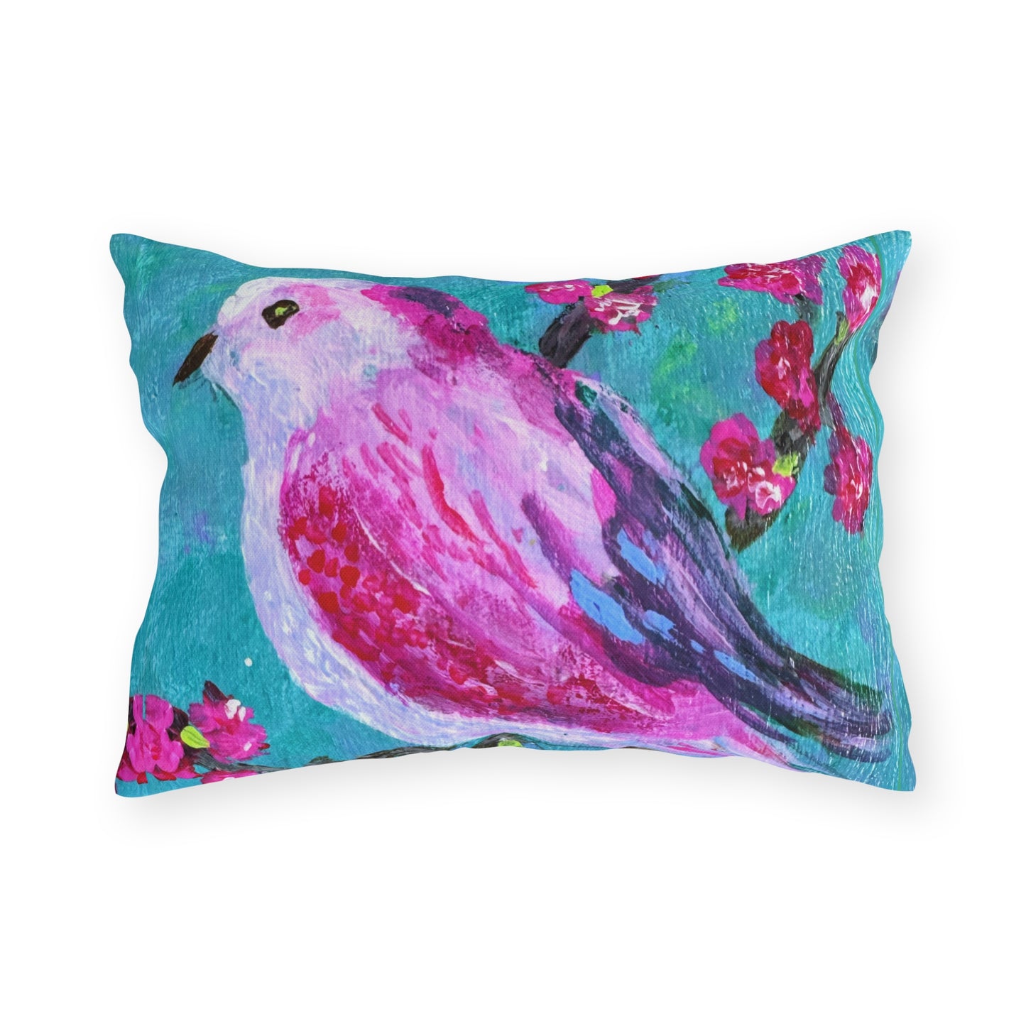 Outdoor Pillows - LilyPond and Pink Bird (Front/back design)
