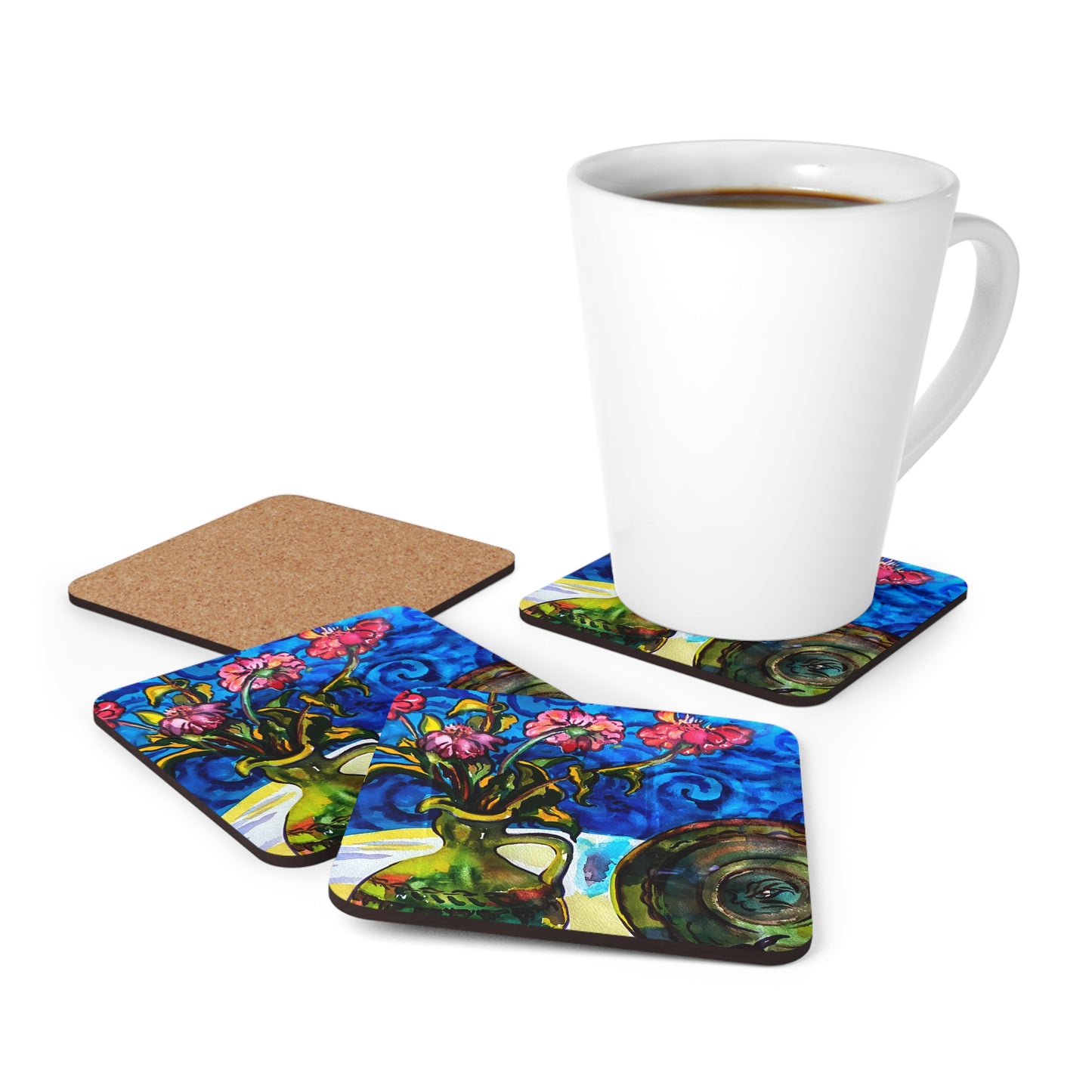 Coaster Set - Green Vase