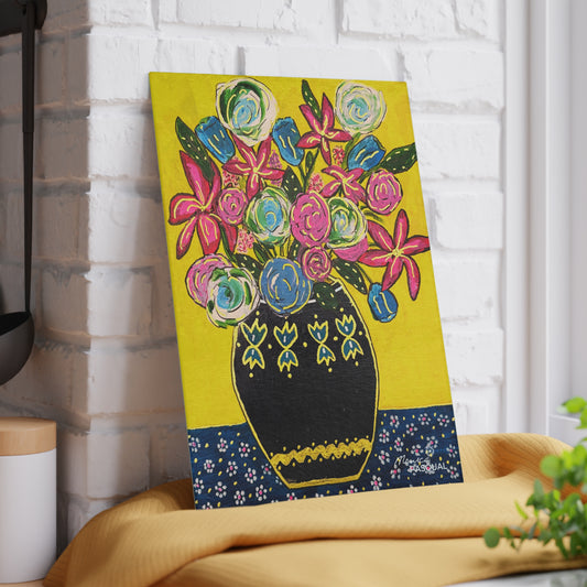 Tempered Glass Cutting Board - Festive Flowers