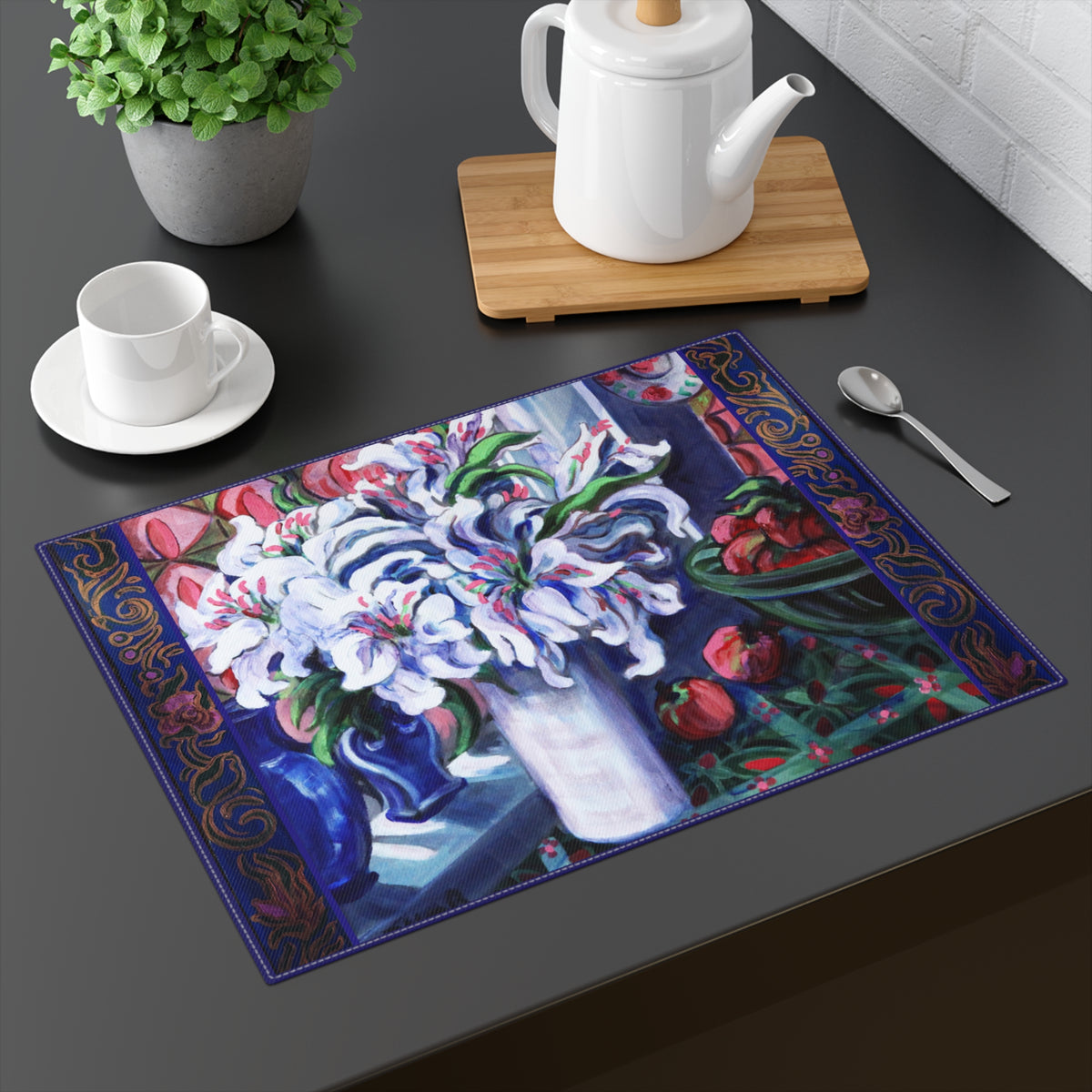 Placemat, White Magnolias
