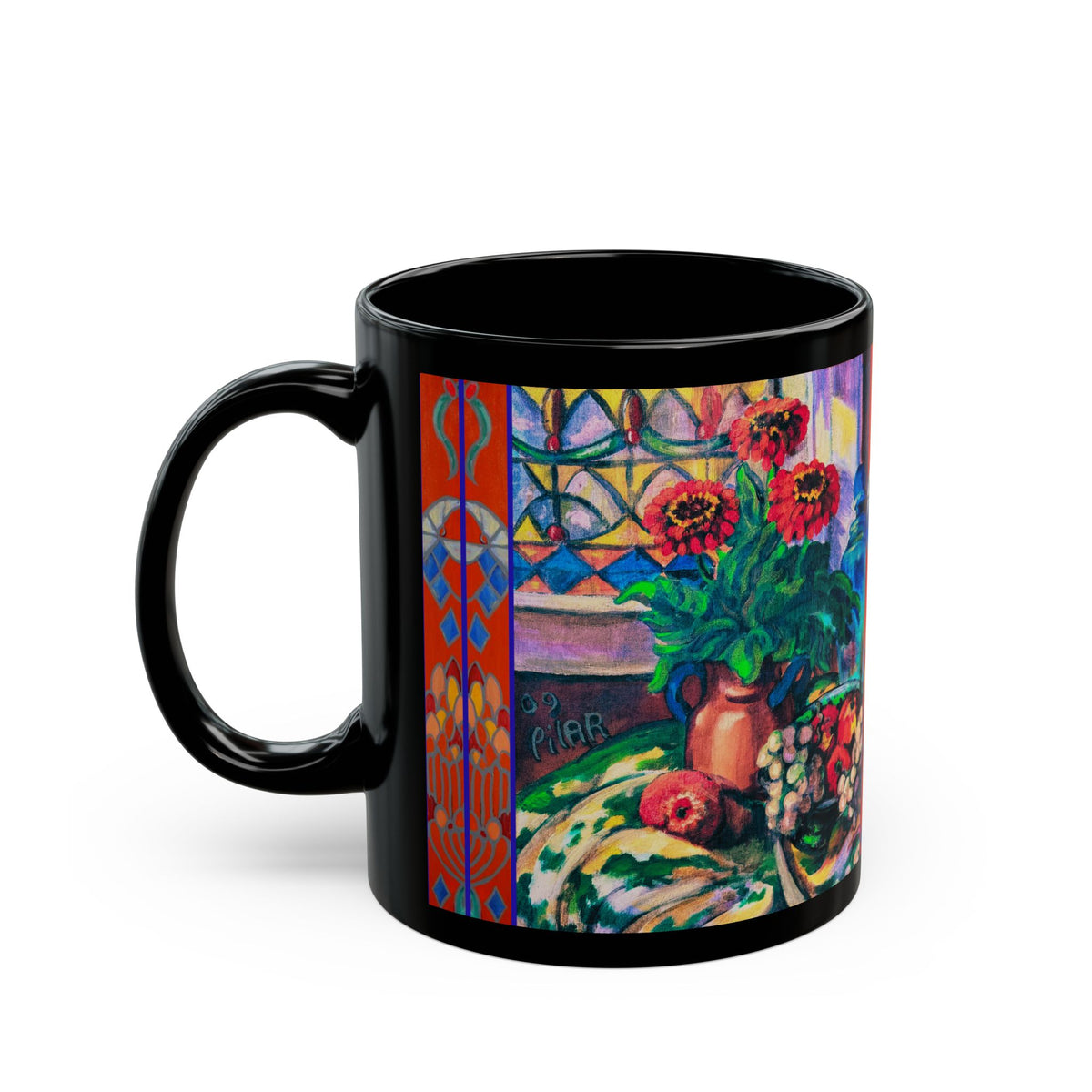 Ceramic Mug - Zinnias & Grapes