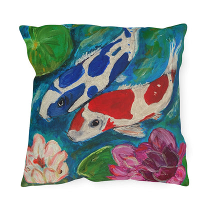 Outdoor Pillows - Coi Fish and Lilies