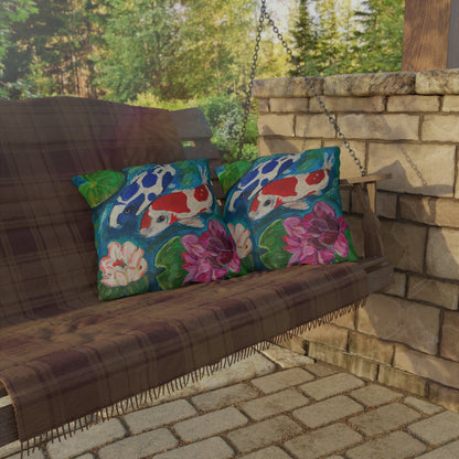 Outdoor Pillows - Coi Fish and Lilies