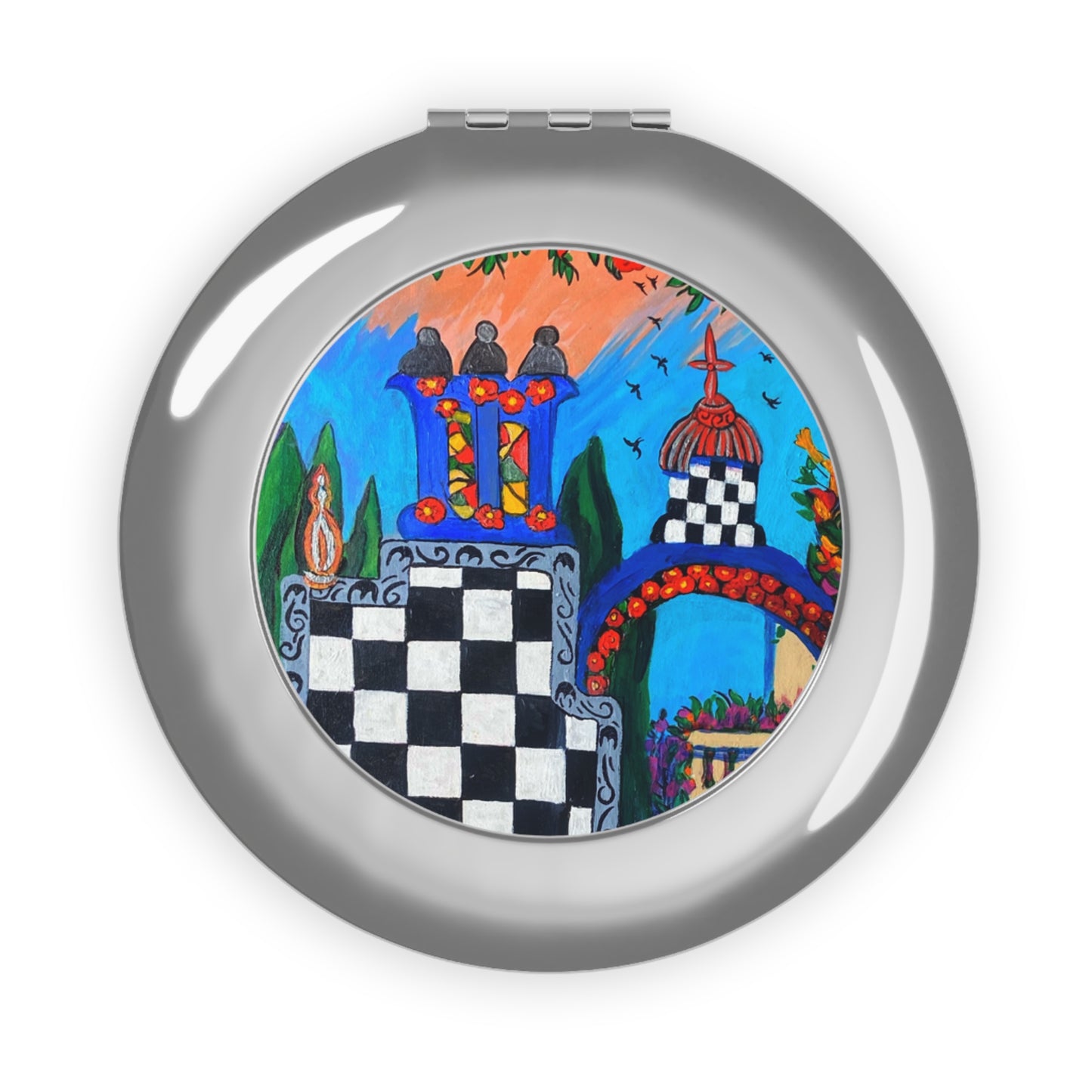 Compact Travel Mirror - Barcelona Fantasy
