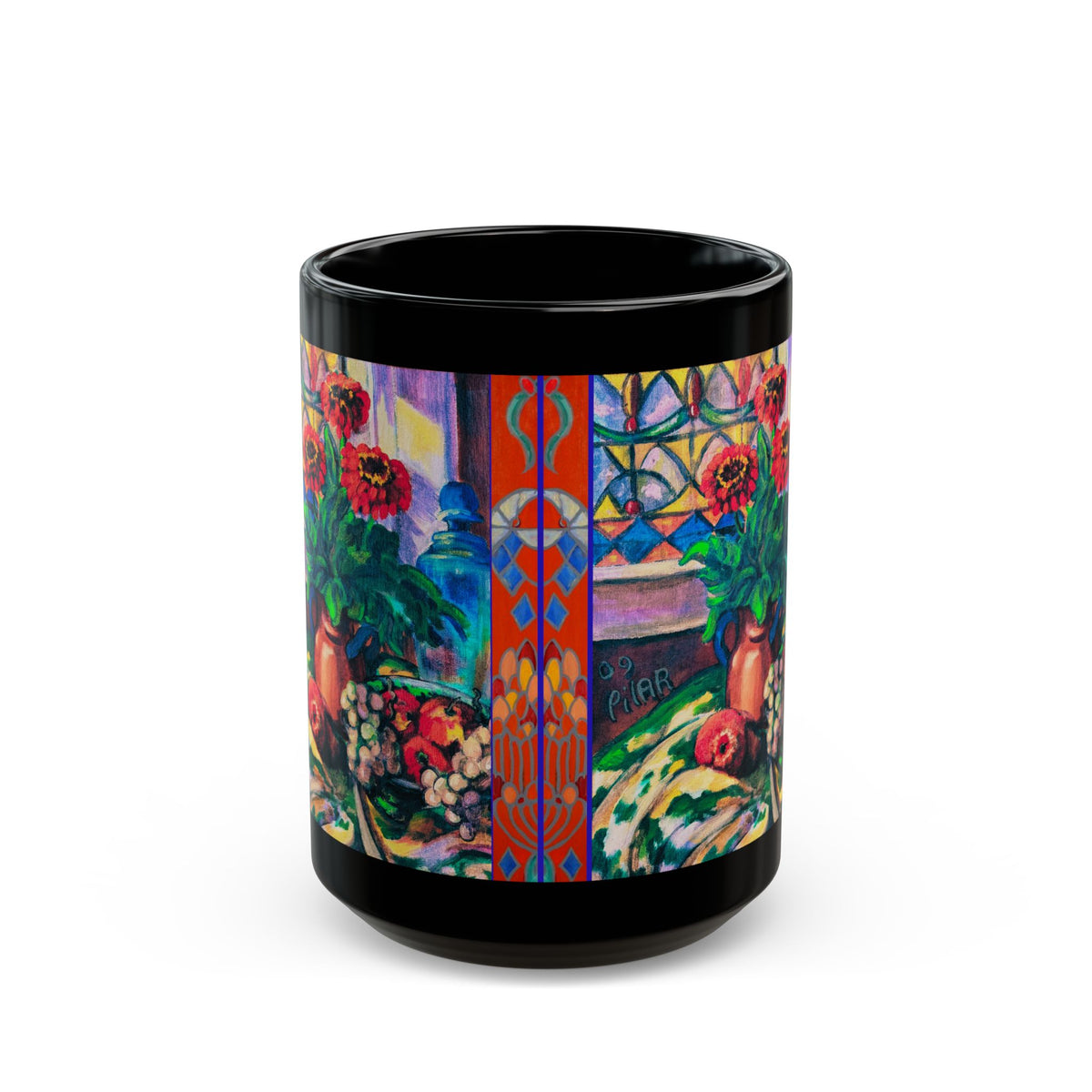 Ceramic Mug - Zinnias & Grapes