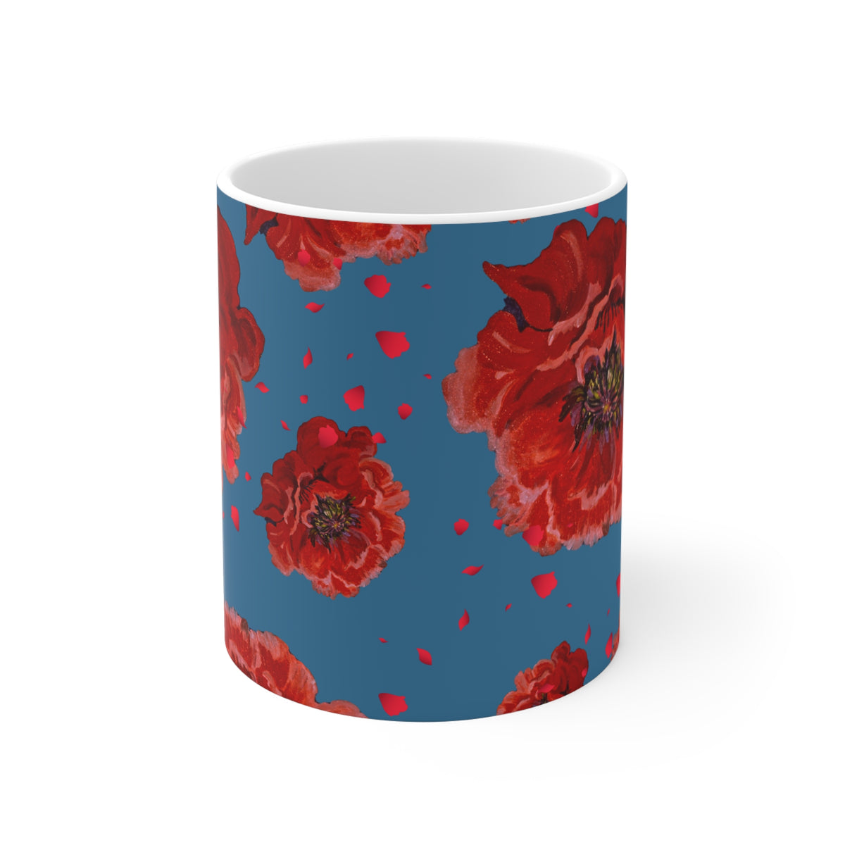 Ceramic Mug - Floral - Red Poppies