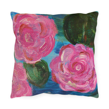 Outdoor Pillows - LilyPond and Pink Bird (Front/back design)
