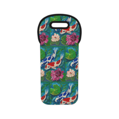 Neoprene Wine Tote - Koi Pond