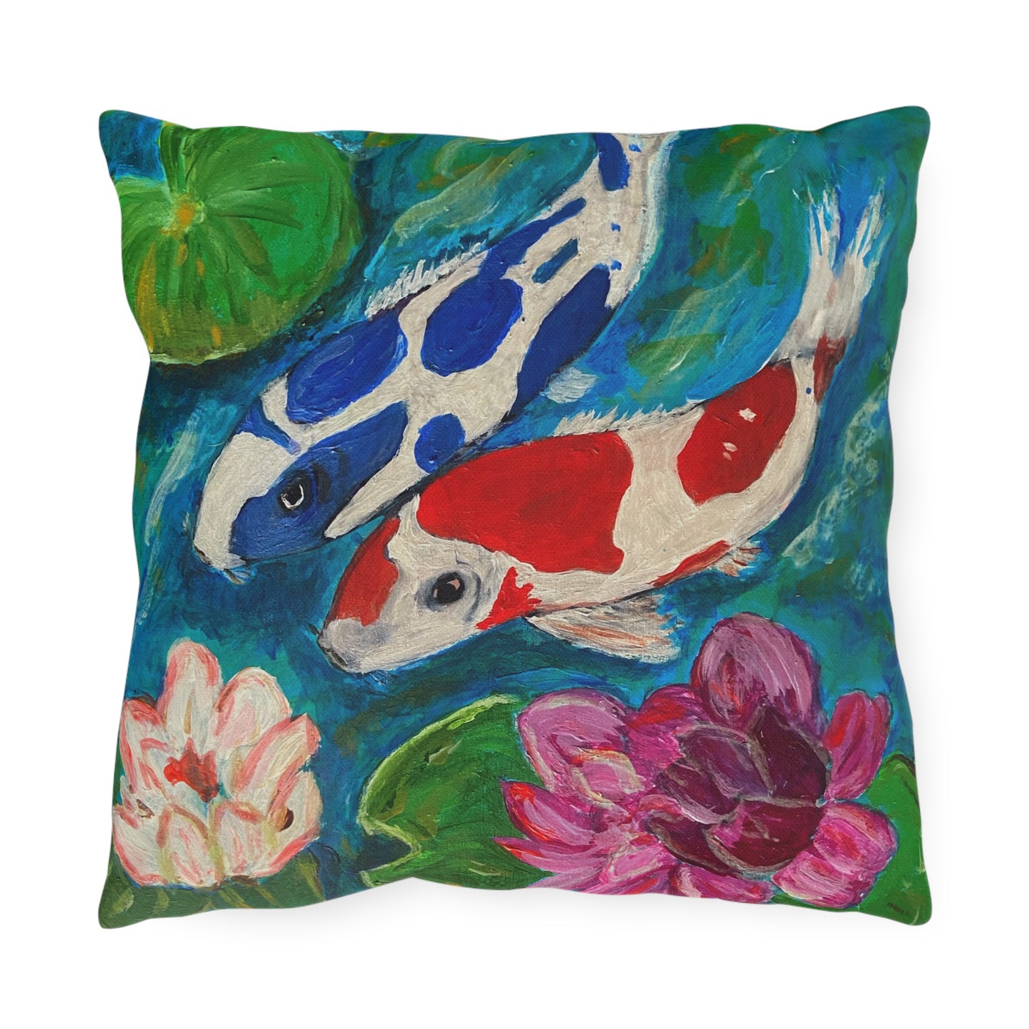 Outdoor Pillows - Coi Fish and Lilies