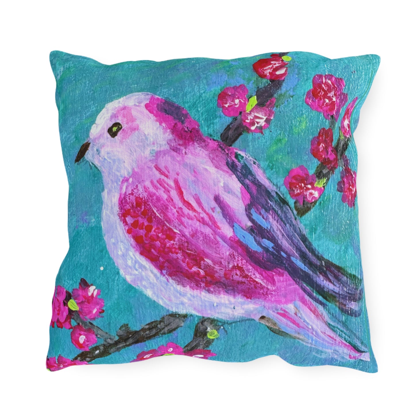Outdoor Pillows - LilyPond and Pink Bird (Front/back design)