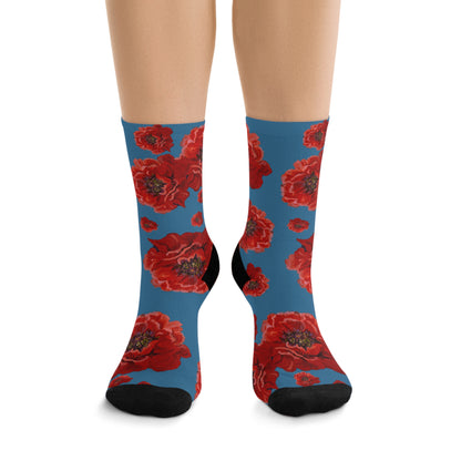 Eco-Friendly Socks - Red Zinnias