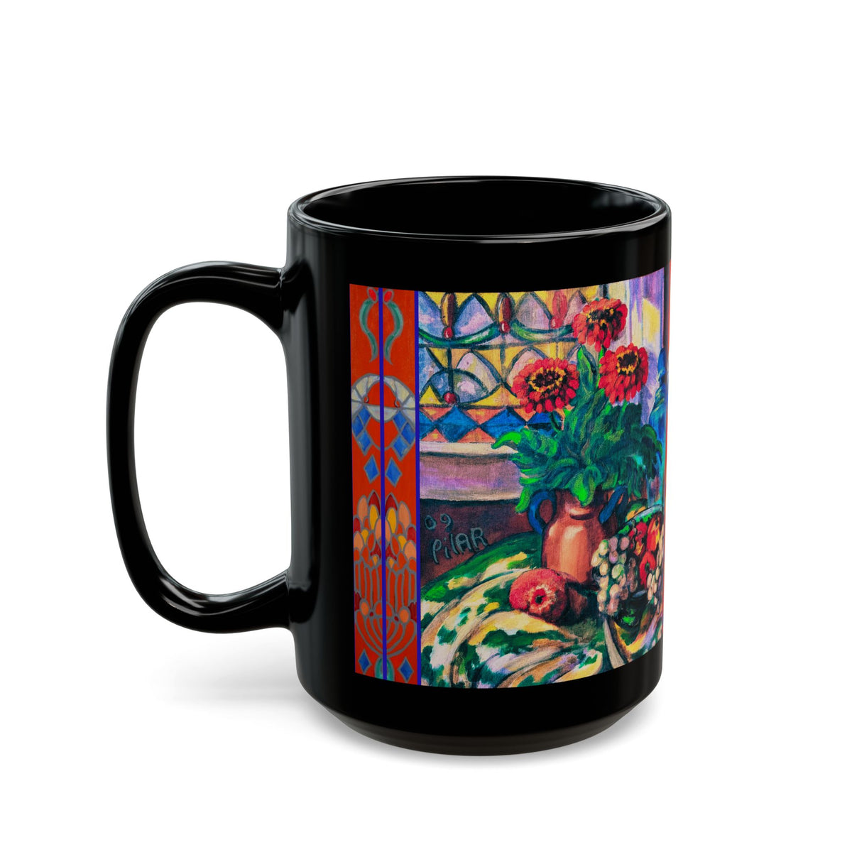 Ceramic Mug - Zinnias & Grapes