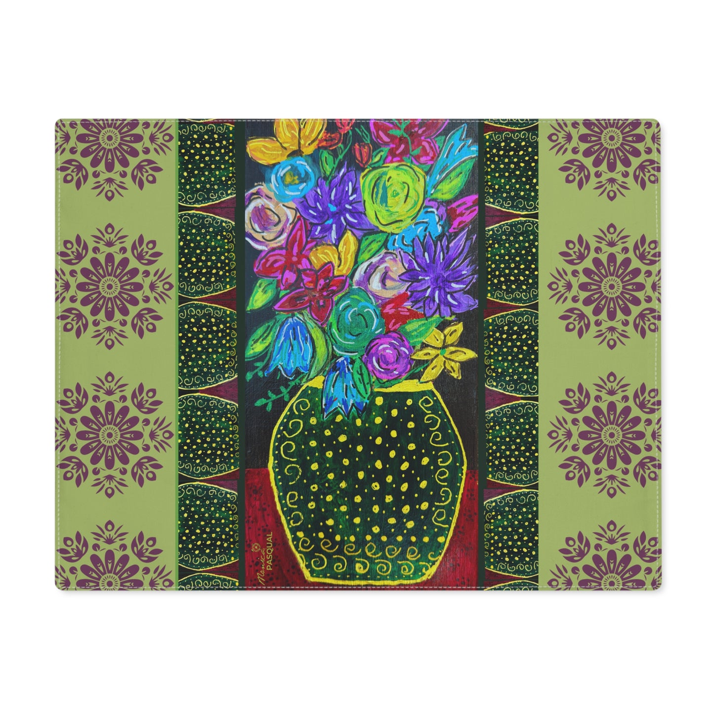 Cotton Placemat - Black Vase