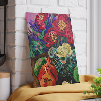 Tempered Glass Cutting Board - Pomegranates