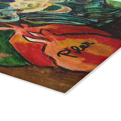Tempered Glass Cutting Board - Pomegranates