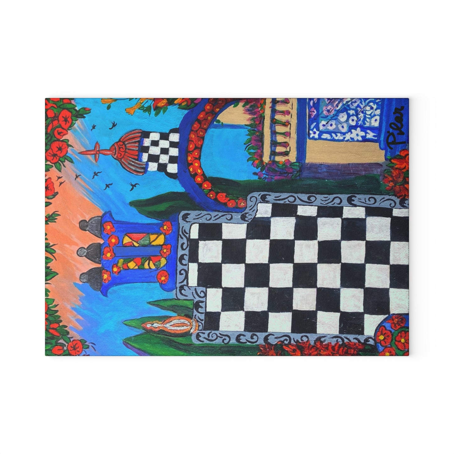 Tempered Glass Cutting Board - Barcelona Fantasy