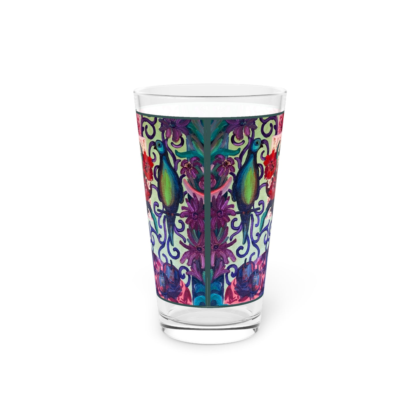 Pint/Cocktail Glass - "Green Parrot"