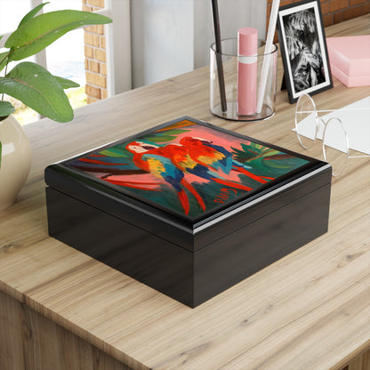 Keepsake Box - Three Parrots