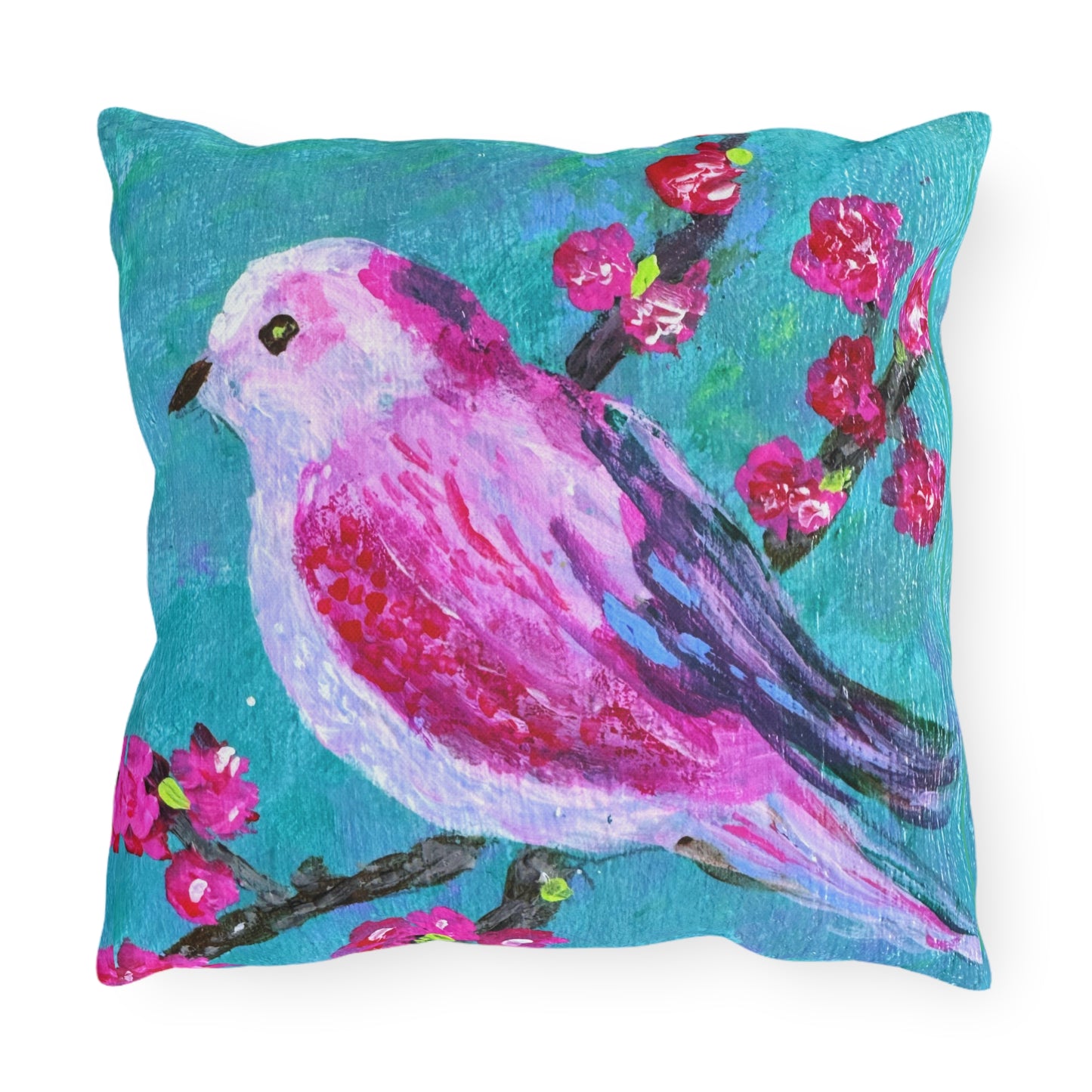 Outdoor Pillows - LilyPond and Pink Bird (Front/back design)