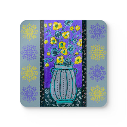 Coaster Set - Lavender Vase by "Monica in the Garden"