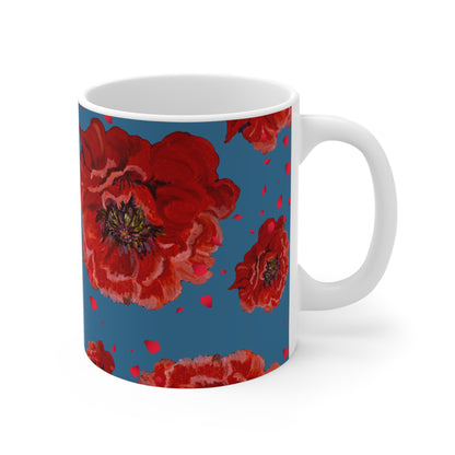 Ceramic Mug - Floral - Red Poppies