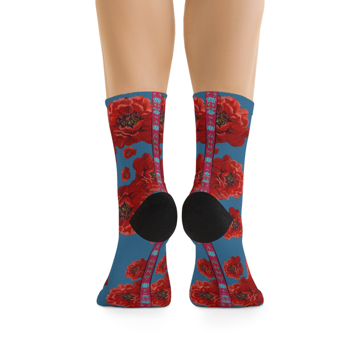 Eco-Friendly Socks - Red Zinnias