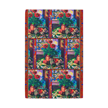 Kitchen Hand Towel - Zinnias & Grapes