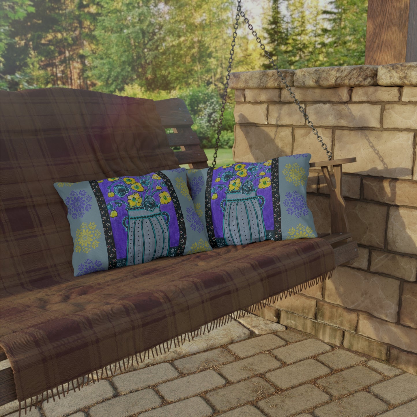 Outdoor Pillows - Lavender Vase