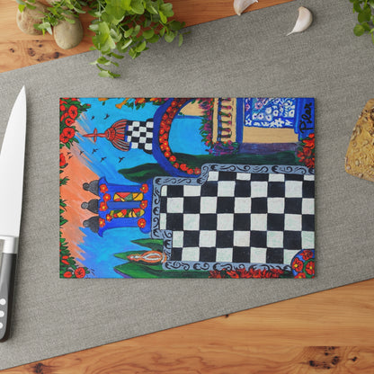 Tempered Glass Cutting Board - Barcelona Fantasy