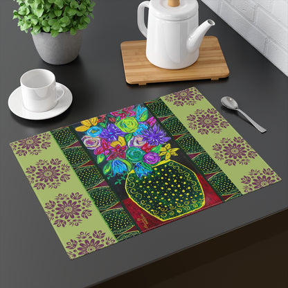 Cotton Placemat - Black Vase
