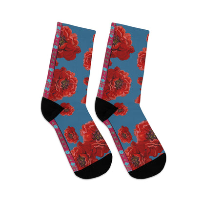Eco-Friendly Socks - Red Zinnias