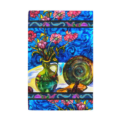 Kitchen Hand Towel - Green Vase