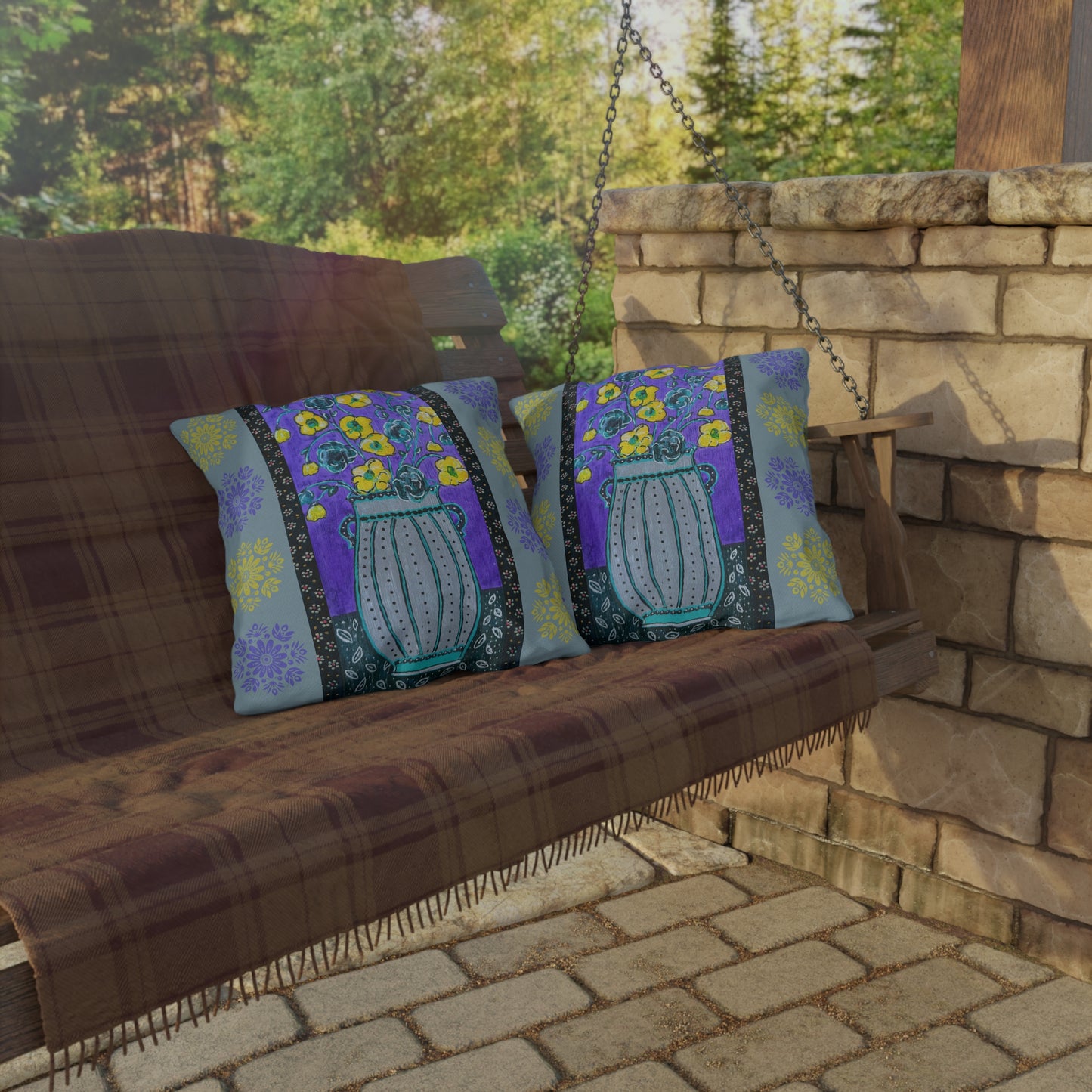 Outdoor Pillows - Lavender Vase