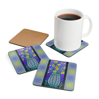 Coaster Set - Lavender Vase by "Monica in the Garden"