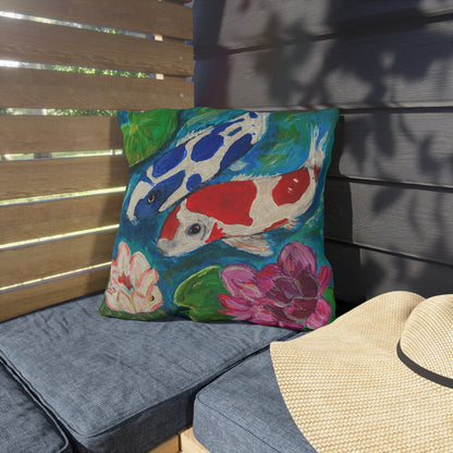 Outdoor Pillows - Coi Fish and Lilies