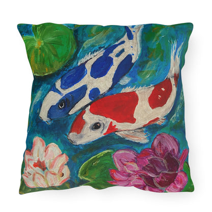 Outdoor Pillows - Coi Fish and Lilies