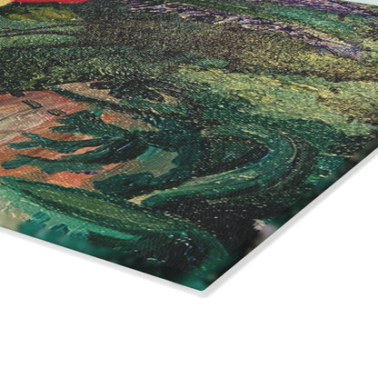 Tempered Glass Cutting Board "Tea Roses"
