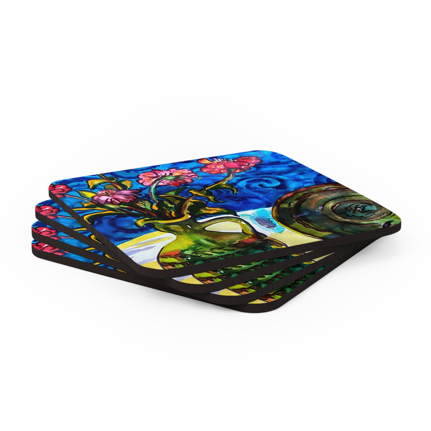 Coaster Set - Green Vase