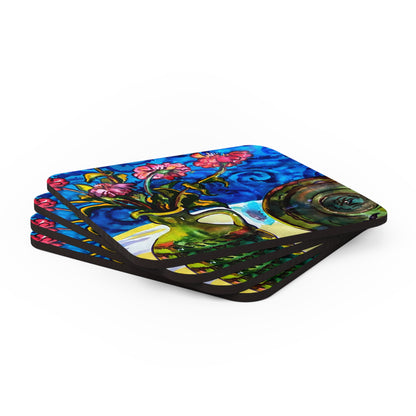 Coaster Set - Green Vase