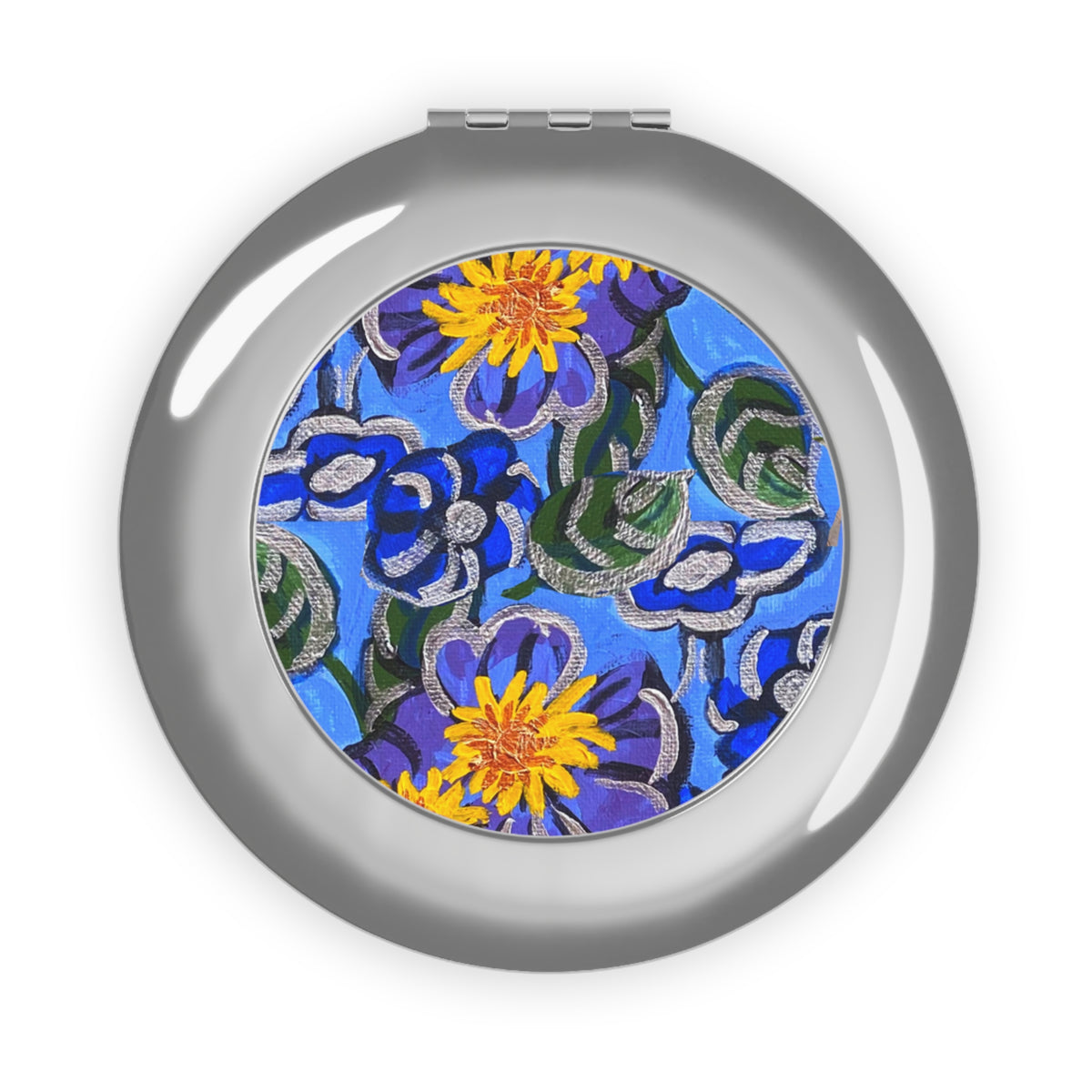 Compact Travel Mirror - The Happy Blues